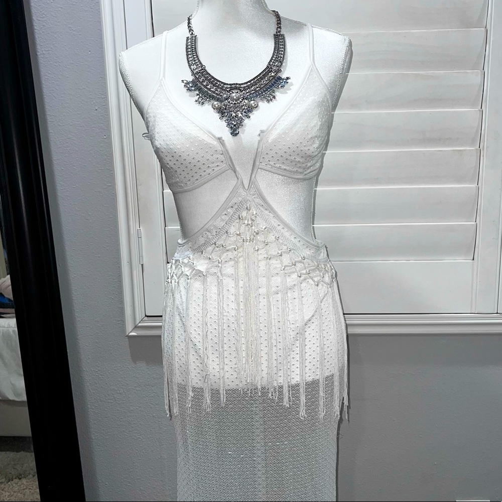 Coachella Cut-Out Slit Mesh Dress